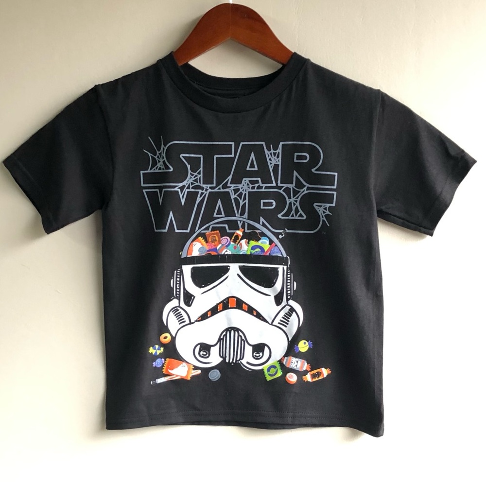 Halloween Star Wars Mad Engine Stormtrooper Treat Basket Tee Youth Black 4 New